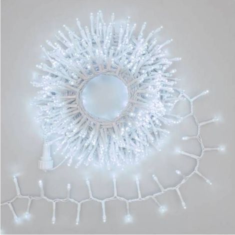 1 pièce Guirlande lumineuse Boa D6 cm, câble blanc IP44, 500 LED blanc froid, 10 m, extensible jusqu’à 30 m, usage intérieur/extérieur (1/5)
