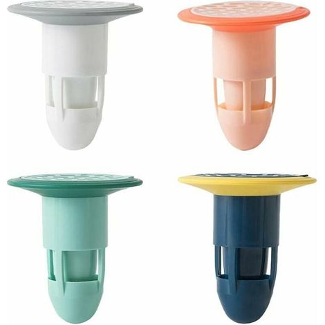 4 Stück neue 360°-Geruchsneutralisierende Bodenabläufe, Duschablauf, geruchshemmender Gummi-Duschablauf, PVC-Bodenablauf für Küchendusche, 4 Farben