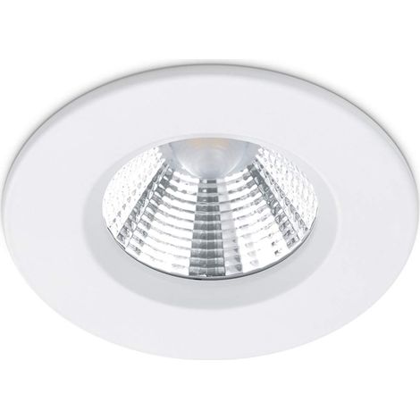 Spot LED encastrable en métal blanc mat avec 1 ampoule LED 5,5 W (1/5)