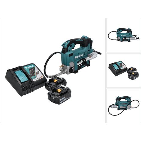 Ingrassatore a batteria Makita DGP 180 RF 18 V 690 bar + 2 batterie ricaricabili 3,0 Ah + caricabatterie