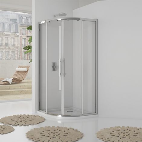 Box doccia semicircolare 87-8987-89 cm new plus,vetro trasparente 6 mm, 1,95 h, cerniere sganciabili (1/3)