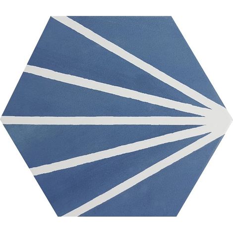 Tomette bleue motif dandelion MERAKI AZUL 19.8x22.8 cm - 0.84m² (1/4)