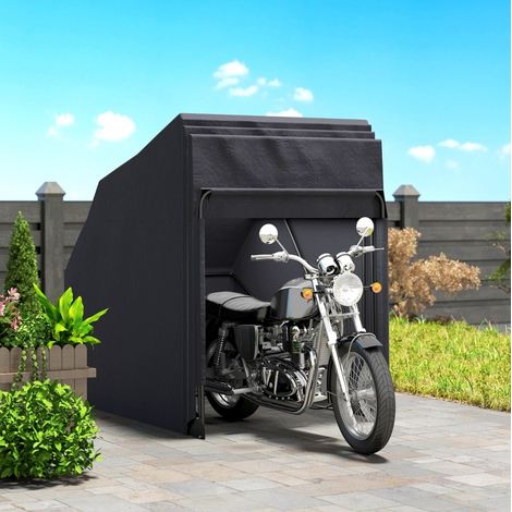 CHICFURN Garaje plegable para moto 345x135x191 cm negro de Oxford con ventilación (1/5)