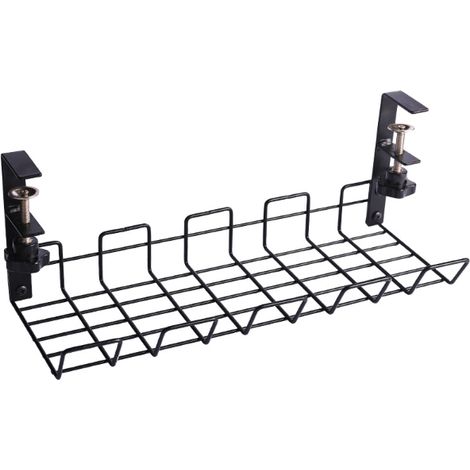 Panier à câbles en métal, sans perçage, avec revêtement silicone, pour organisation de bureau, kit de rangement pour fils et câbles (1/5)