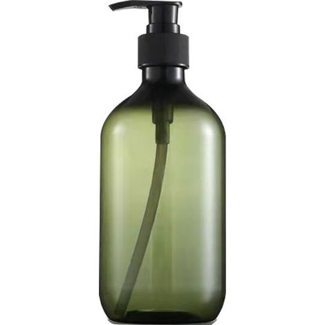Lot de 2 pompes à savon de 500 ml, flacons vides en plastique vert pour gel douche, shampoing et liquide vaisselle (1/4)