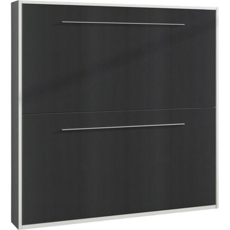 Lit escamotable superposé horizontal SPAKY – 2 couchages avec lits rabattables-Anthracite-80x190 (1/5)