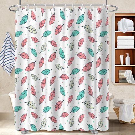 Rideau de bain en polyester 180x180 bordure lestée rideau séchage rapide pour protéger le sol des éclaboussures efficacement (1/5)