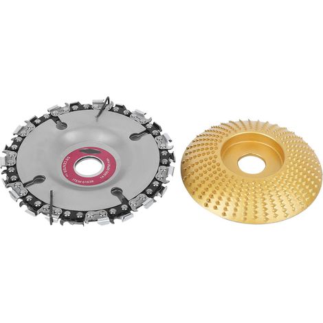 Disques de tronçonneuse dorés pour meuleuse d'angle, outil de coupe pour la sculpture sur bois, 10 cm (4 pouces) (1/5)
