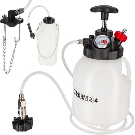 Purgeur de frein à Pompe manuel - 3 litres - Purgeur liquide de frein voiture - Bouteille de Collecte et Adaptateur Multimarques