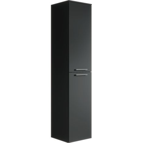 Badplaats – Armoire de salle de bain suspendue Saturnus 35 x 35 x 130 cm – 2 portes battantes – 4 compartiments de rangement – Équerres de fixation incluses (1/3)