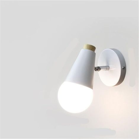 Applique Nordique Chambre Lampe de Chevet Macaron Moderne Minimaliste Salon Fond décoration Murale Lampe,Blanc (sans source lumineuse) (1/2)