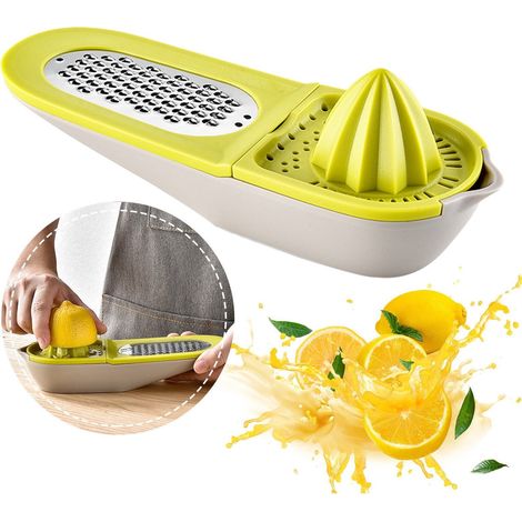 Presse-agrumes manuel en acier inoxydable, presse-agrumes portatif simple, presse-fruits rétro manuel, vert clair (1/5)