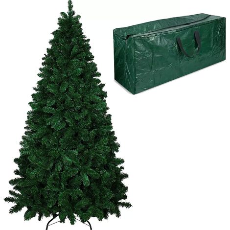 Albero Di Natale 180 Cm Con Sacca Effetto Reale 723 Rami Foltissimo Molto Folto Rami A Gancio Base A Croce Sicura In Metallo Doppia Foglia Colorata In PVC Abete Natalizio (180 Cm, 723 Rami) (1/5)