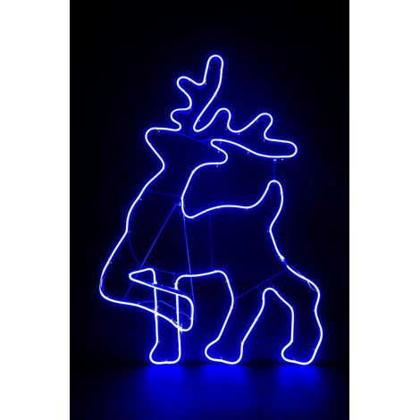 Walking Reindeer Rope Light Silhouette-blue 100 x 65cm (1/5)