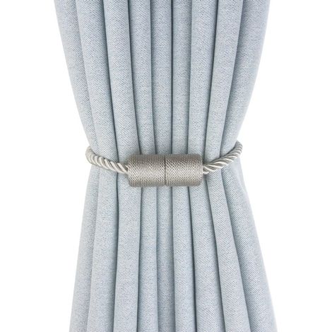 Magnetische Gardinenbänder – Grau – 6er-Set – Mit Schnallen – Keine Montage erforderlich (1/5)