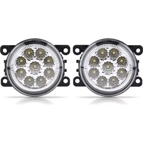 UlisemFog Light Ranger,Fog Light Ranger, Feux Diurnes Rond,Fendinebbia+Smart+450,Feux De Jour Led Fiat Drl Voiture Antibrouillard,Antibrouillard,9 Led Voiture Avant Rond Antibrouillard Drl Feux De (1/4)