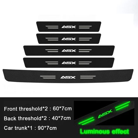 (5 pièces) Film adhésif lumineux anti-rayures pour seuil de porte de coffre arrière Mitsubishi ASX, compatible avec le logo et l'autocollant étanche. (1/5)