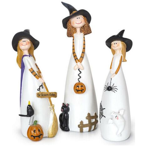 Statue de sorcière en résine, décoration d'Halloween, convient également comme décoration de bureau ou de chambre à coucher 1 citrouille (1/4)