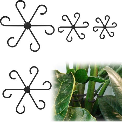 12pcs Supports Tiges Plantes, Grimpantes Plantes d'Intérieur Supports Tiges Plantes Grimpantes Supports Tiges Plantes Grimpantes Accessoires de Croissance pour Plantes Grimpantes (Noir) (1/5)
