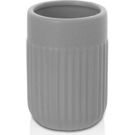 Portaspazzolini da appoggio grigio in ceramica Cup (1/3)