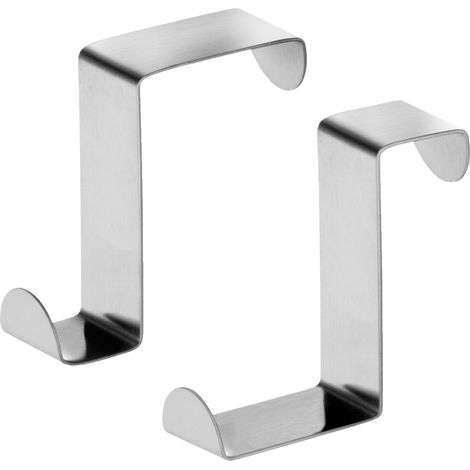 TATKRAFT SEGER - 2 CROCHETS DE PORTE EN ACIER INOXYDABLE - RÉVERSIBLE POUR PORTE STANDARD ET PLACARD ARMOIRE TIROIR