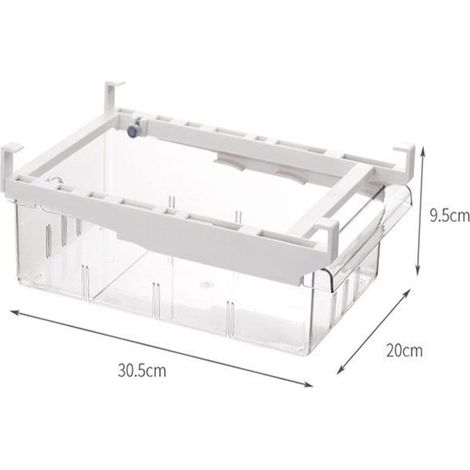 x Kühlschrankschubladen-Aufbewahrungsbox, 30,5 x 20 x 9,5 cm, erweiterbare transparente Kühlschrankschublade (1/5)
