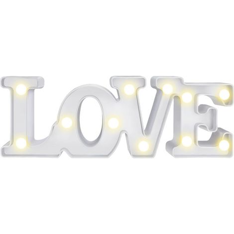Veilleuse lovely LED Lampe de chevet Blanc chaud Lumière de Nuit pour Ambiance Soirée Cadeau Anniversaire Cadeaux de Noël (LOVE)-Fei Yu (1/5)
