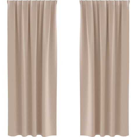 Maison Exclusive - Verdunkelungs-Vorhänge mit Ringen 2 pcs Taupe
