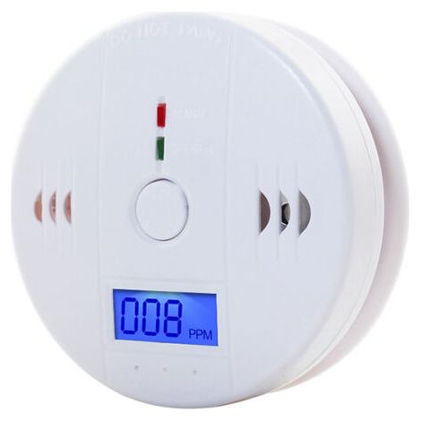 Détecteur de Monoxyde de Carbone avec Affichage LED / Capteur Electronique, Détecteur d'Alarme de Monoxyde de Carbone,(Rond)Détecteur de Fumée (1/4)