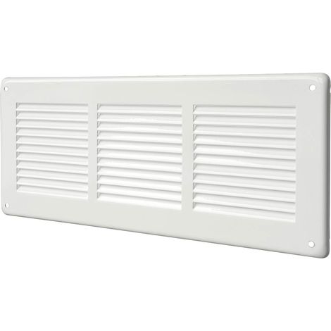 La Ventilazione GL30B Griglia di Ventilazione Rettangolare in lamiera verniciata bianca da Sovrapporre, dimensioni 340x140 mm (1/4)