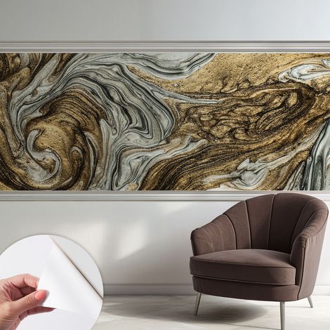 Tapete Selbstklebend - Wandtapete modern - Tapete mit Motiv - Tapete Schlafzimmer Abstrakte Wirbel 250x104 cm (1/5)