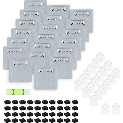 Lot de 20 Accroche Cadre Sans Percer Accroche Tableau Mural pour Photos et Miroirs Crochets Auto Adhésifs pour Miroirs avec Adhésif 3M et Tampon en Mousse (1/5)