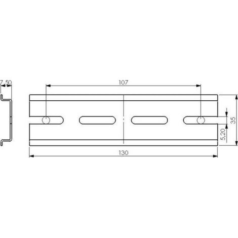 Kit Rail DIN Wiska COMBI 1010 - Trou oblong 130 mm - 1 pc(s) (1/2)