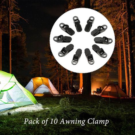 10 Stück Markisenklemmen, Planenclips, Schnapphaken, Zeltbefestigungen, Camping- und Überlebenswerkzeug, Zeltzubehör (1/5)