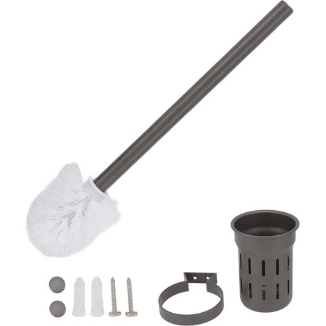 Ensemble de brosses de toilette en alliage d'aluminium et acier inoxydable gris pour salle de bain et salle de bain à domicile-AquaForge (1/5)