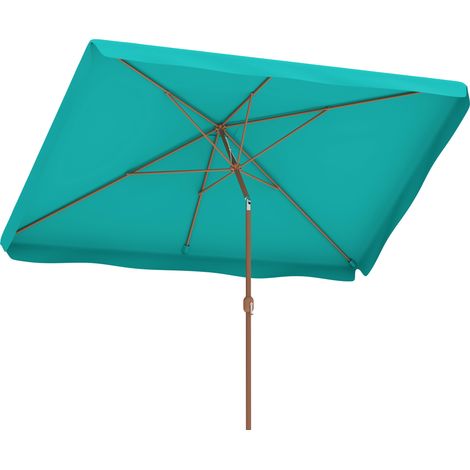 2x3m Gartenschirm mit Kurbelöffnung, neigbar und UV-Schutz 50+, Türkis, Sonnenschirm