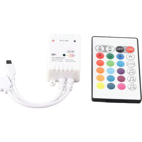 24-Tasten-IR-LED-Streifen-Controller mit WiFi und Bluetooth, DC5V-24V, intelligente Sprachsteuerung, kompatibel mit Tuya für Heim- und KTV-Beleuchtung. (1/5)