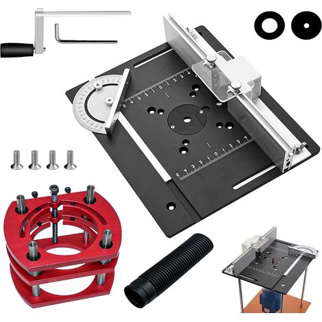 Table Defonceuse a Bois mit Plaque D'insertion Défonceuse, Plaque Lift Base Support Levée Maximale 51mm, Défonceuse Sur Table Aluminium pour Moteurs avec 64 à 66mm de Diamètre (1/5)