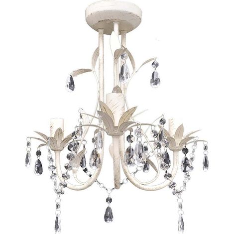 Maison Exclusive - Lampadario da Soffitto Cristallo Elegante Bianco