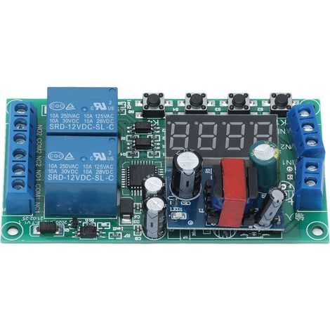 Module de relais temporisé à 2 canaux, panneau de commande de minuterie de Cycle de déclenchement d'impulsion numérique 220VAC YF-7 (1/5)