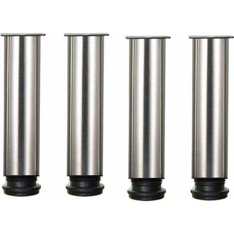 Lot de 4 Pieds de meubles de hauteur réglable en acier inoxydable pour canapé table armoires - 25cm - 25cm (1/4)