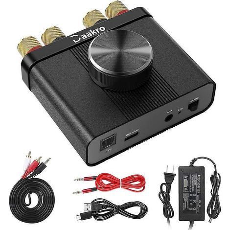 Daakro AK30 Mini-Bluetooth-Verstärker für passive Lautsprecher, 50 W + 50 W, 2.0 Kanäle, TPA3116D2, digitaler HiFi-Audioverstärker für Zuhause – US-Stecker (1/5)