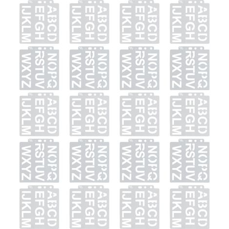 20 gabarits de peinture à lettres creuses, outil auxiliaire de dessin à pointillé (1/5)