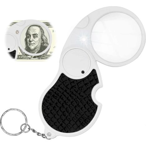 Loupe lumineuse, loupe pliante avec éclairage 5x, loupe avec lumière LED, haute clarté et légèreté pour la lecture, Seni (1/5)