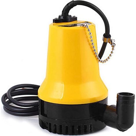 Pompe submersible solaire DC 12V (60W, 5A) 4,35m³/H pour fontaine d'irrigation et de circulation d'eau (jaune)