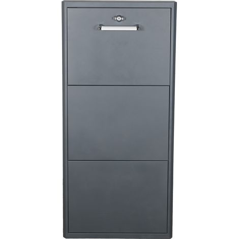 Meuble Range Chaussures avec Serrure de Verrouillage en Métal - Montage Intérieur ou Extérieur - Capacité de 6 à 12 Paires - Couleurs au choix – LPP N°112 - 6 paires - H.108 x LG.50,5 x P.16 CM - Gr