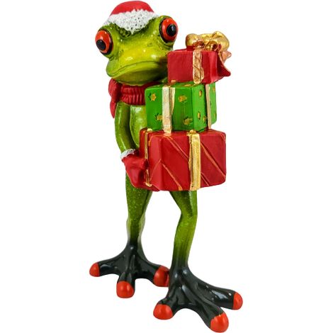 Weihnachtsfroschfigur mit Geschenken (1/3)