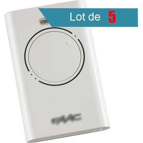 Télécommande XT2 433 SLH BLANC Pack de 5-Contrôleur de porte de garage à distance à code défilant 433 MHz