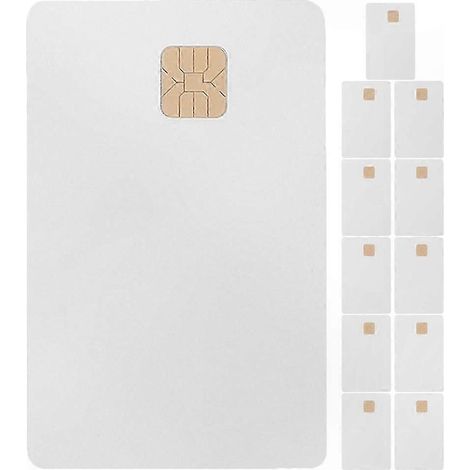 Cartes d'accès intelligentes pour pièces, paquet de 12 cartes, en PVC blanc, avec puce, dimensions : 8,40 x 5,40 x 0,10 cm (1/5)