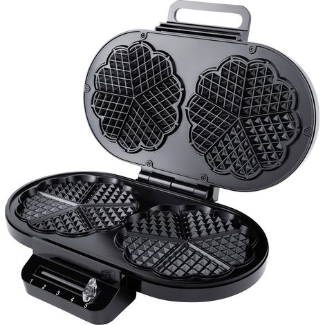 Steba WE 2 Double gaufrier voyant lumineux, rabattable, revêtement anti-adhésif noir Y305002 (1/5)
